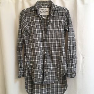 Frank Eileen Grayson Gray Plaid Button Down XS